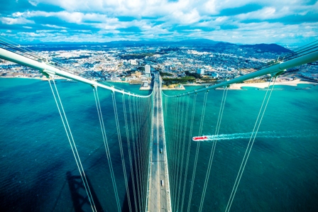 the Akashi-Kaikyo Bridge